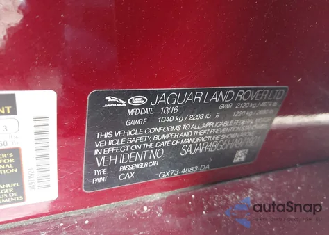 2017 Jaguar Xe 25T from USA, damaged, VIN SAJAR4BG5HA971921